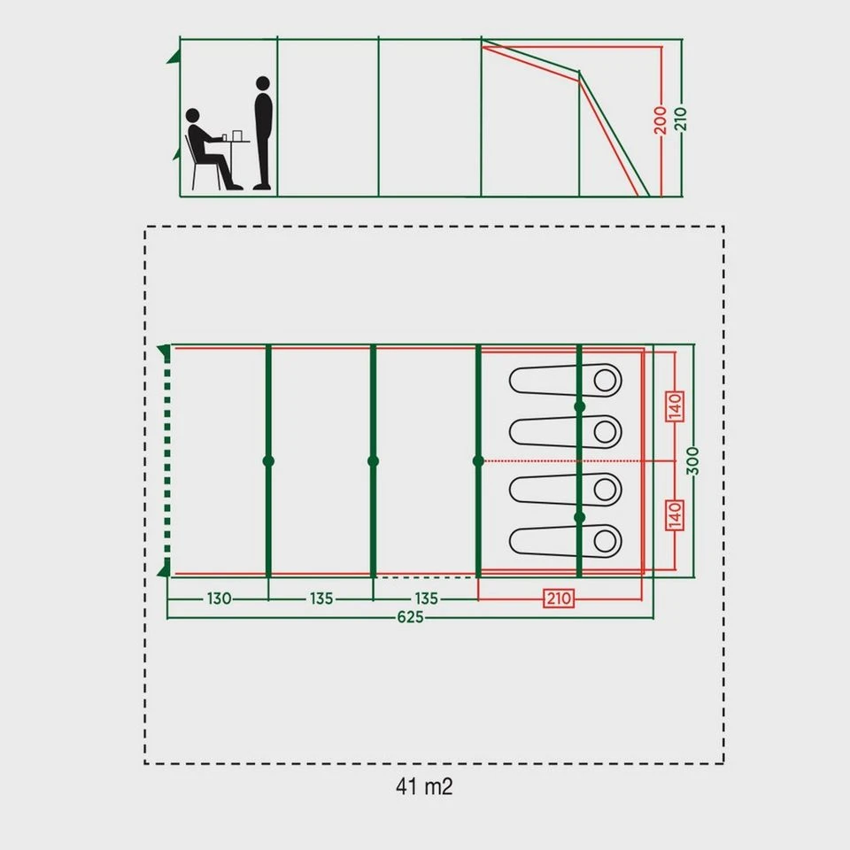 Coleman Meadowood 4 Person Large Tent With Blackout Bedrooms - Image 2