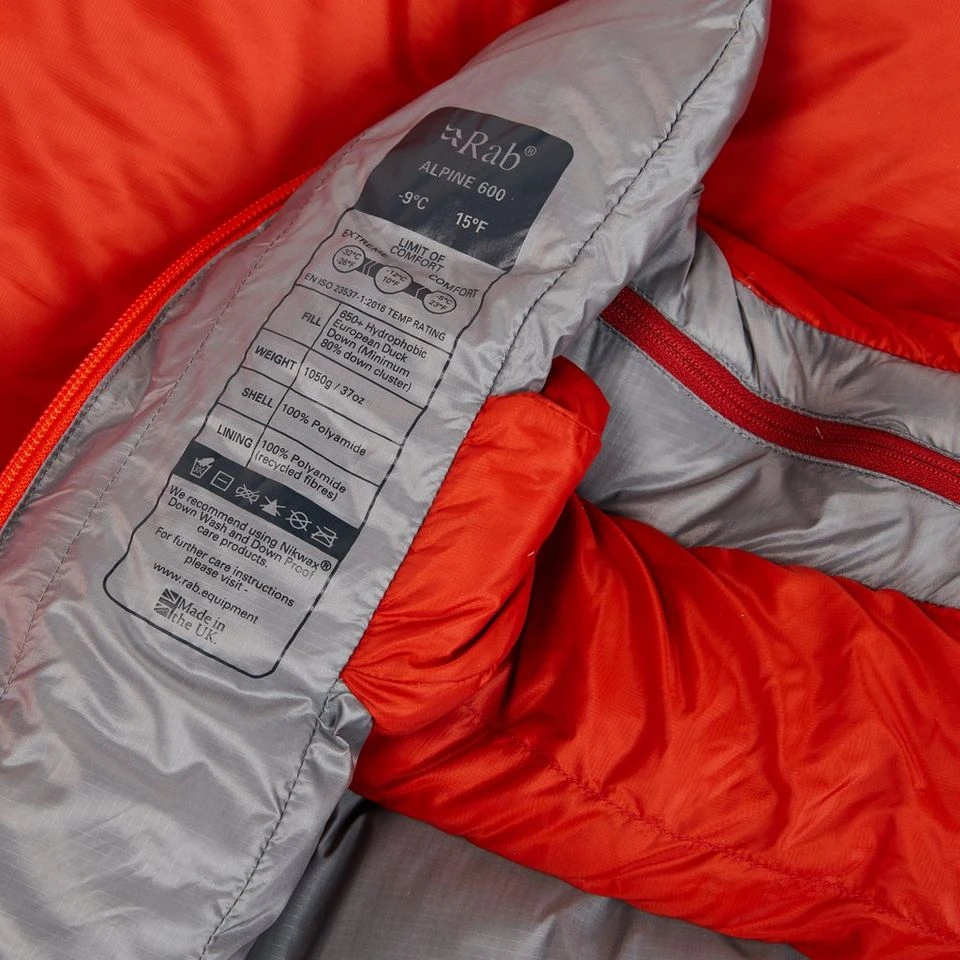 Rab Alpine 600 Down Sleeping Bag - Image 7